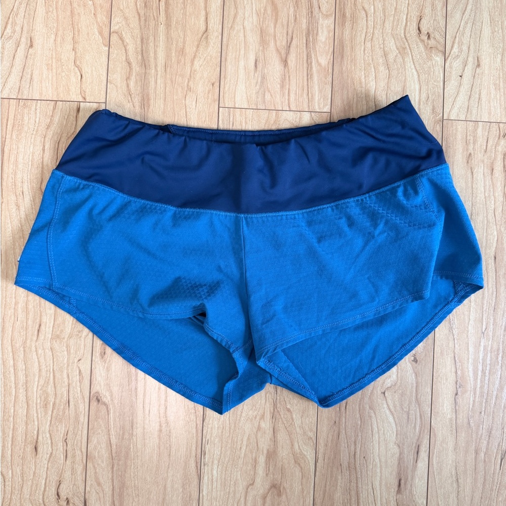 Oiselle Two-Tone Blue Athletic Shorts